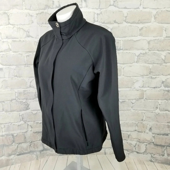 Columbia Black Titanium Soft Shell Jacket Full Zip  Mock Neck Size Medium - Picture 2 of 8